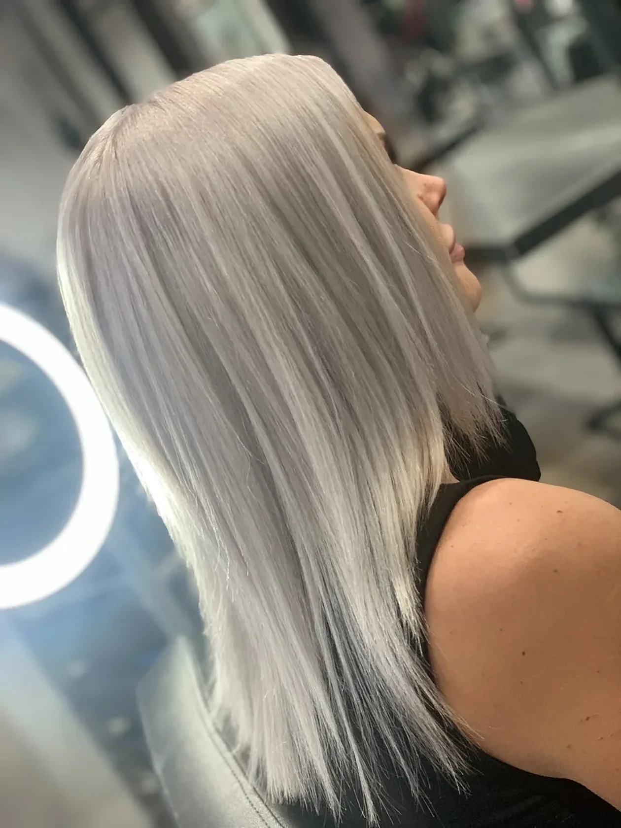 Cool silver blonde, freshly toned